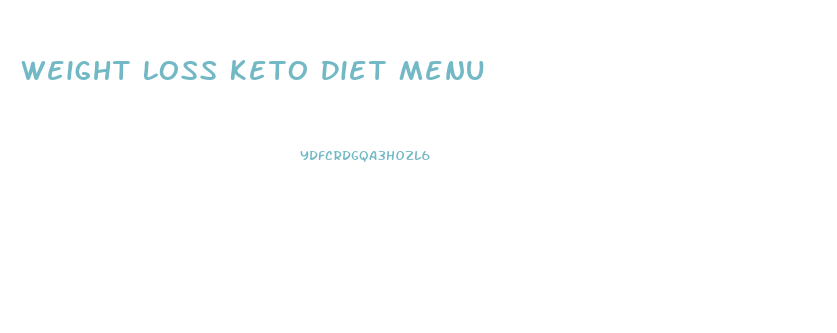 Weight Loss Keto Diet Menu