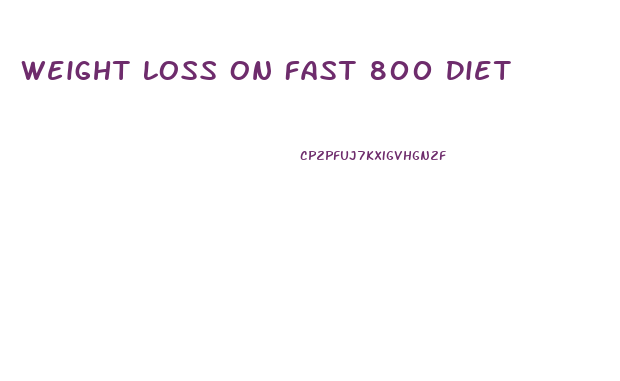 Weight Loss On Fast 800 Diet