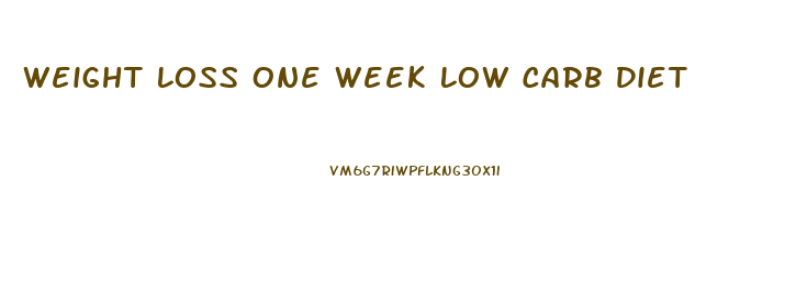 Weight Loss One Week Low Carb Diet