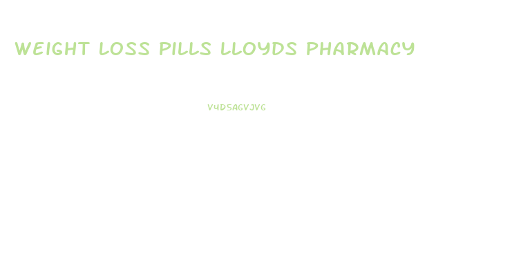 Weight Loss Pills Lloyds Pharmacy