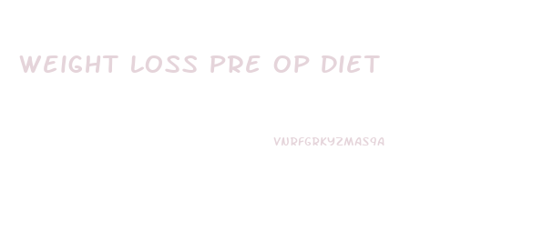 Weight Loss Pre Op Diet