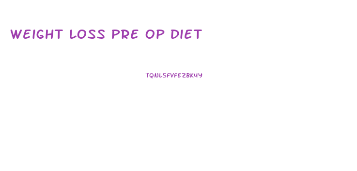 Weight Loss Pre Op Diet