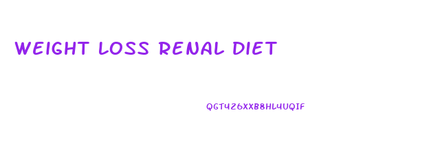 Weight Loss Renal Diet