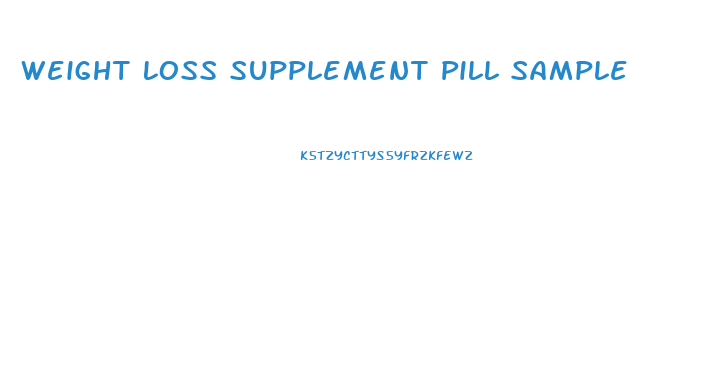 Weight Loss Supplement Pill Sample