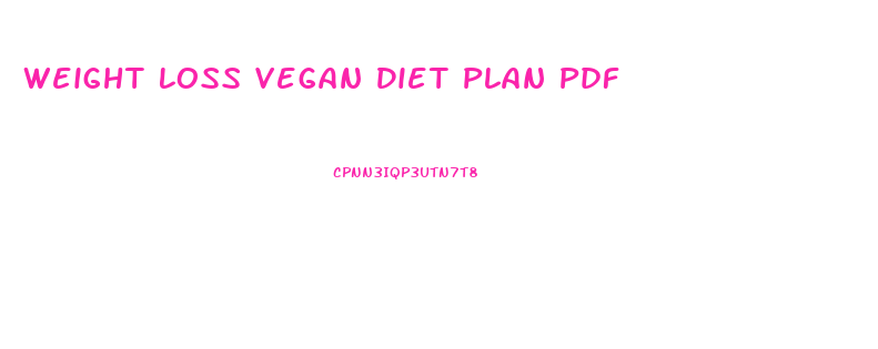 Weight Loss Vegan Diet Plan Pdf
