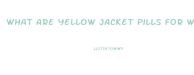 What Are Yellow Jacket Pills For Weight Lose