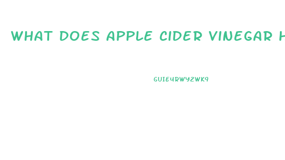 What Does Apple Cider Vinegar Help Lose Weight