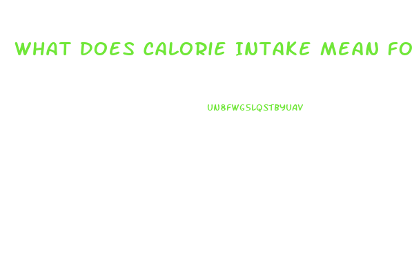 What Does Calorie Intake Mean For Weight Loss