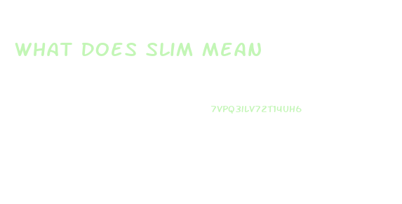 What Does Slim Mean