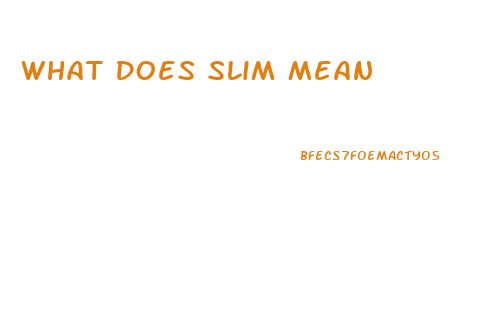 What Does Slim Mean