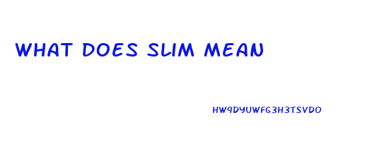 What Does Slim Mean