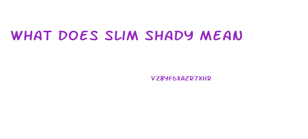 What Does Slim Shady Mean
