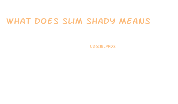 What Does Slim Shady Means