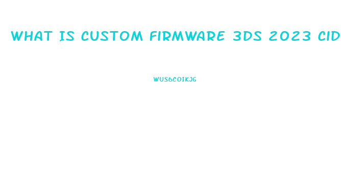 What Is Custom Firmware 3ds 2023 Cider Pills Help You Lose Weight