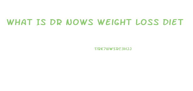 What Is Dr Nows Weight Loss Diet