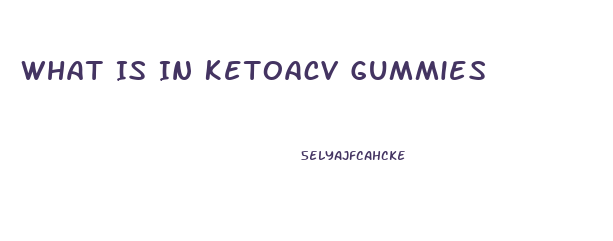 What Is In Ketoacv Gummies