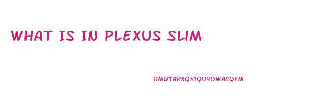 What Is In Plexus Slim