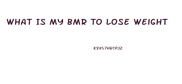 What Is My Bmr To Lose Weight