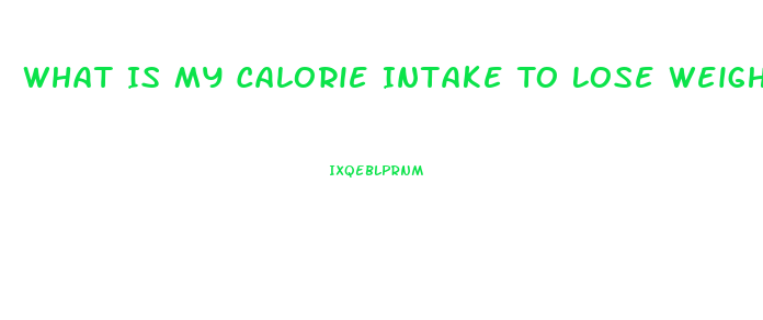 What Is My Calorie Intake To Lose Weight