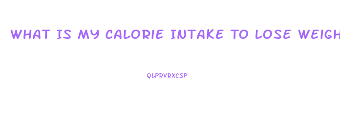 What Is My Calorie Intake To Lose Weight