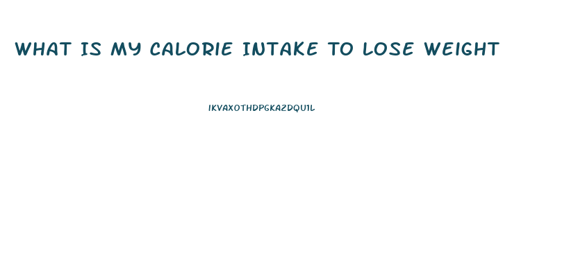 What Is My Calorie Intake To Lose Weight