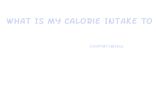 What Is My Calorie Intake To Lose Weight