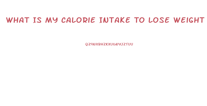 What Is My Calorie Intake To Lose Weight