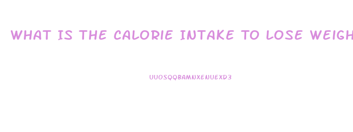 What Is The Calorie Intake To Lose Weight