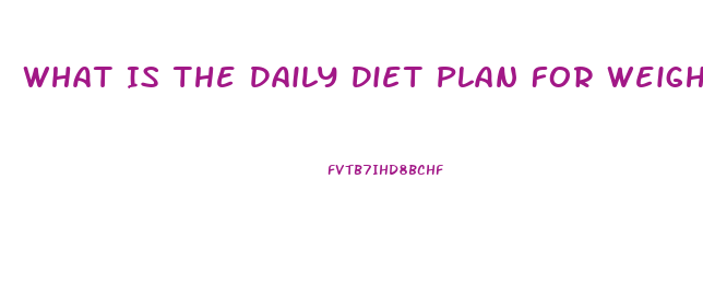 What Is The Daily Diet Plan For Weight Loss