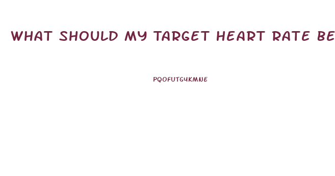 What Should My Target Heart Rate Be To Lose Weight