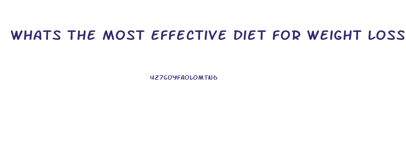 Whats The Most Effective Diet For Weight Loss