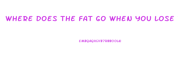 Where Does The Fat Go When You Lose Weight