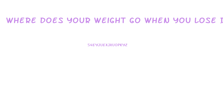 Where Does Your Weight Go When You Lose It