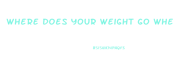 Where Does Your Weight Go When You Lose It