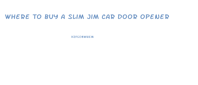 Where To Buy A Slim Jim Car Door Opener