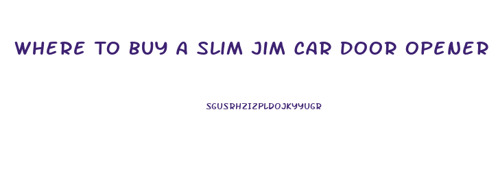 Where To Buy A Slim Jim Car Door Opener