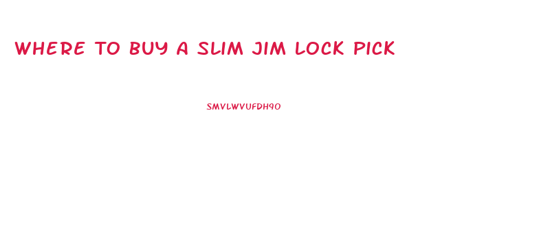 Where To Buy A Slim Jim Lock Pick