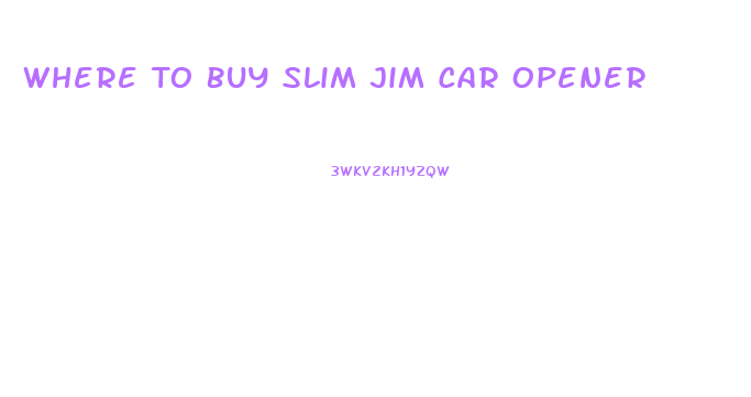 Where To Buy Slim Jim Car Opener