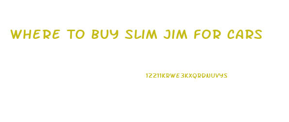 Where To Buy Slim Jim For Cars