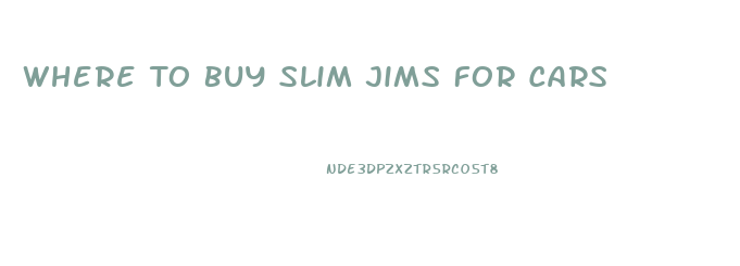 Where To Buy Slim Jims For Cars