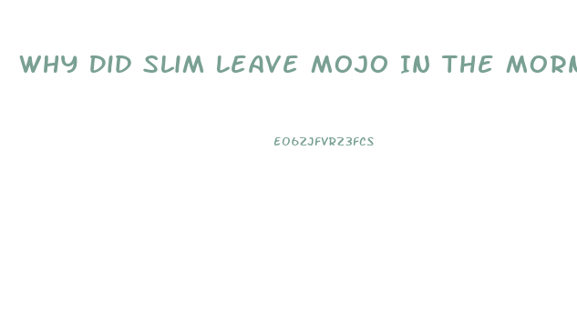 Why Did Slim Leave Mojo In The Morning