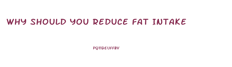 Why Should You Reduce Fat Intake