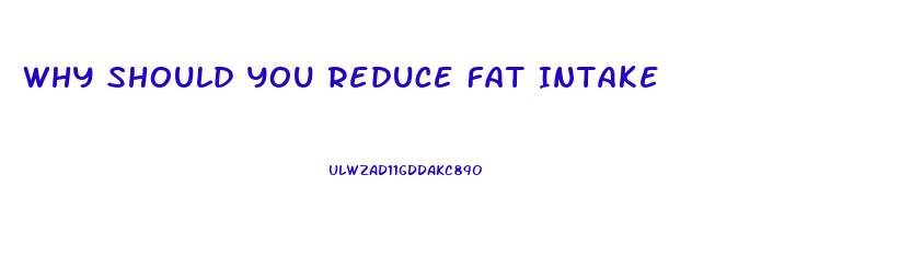 Why Should You Reduce Fat Intake