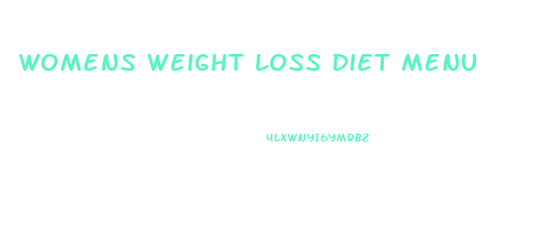 Womens Weight Loss Diet Menu