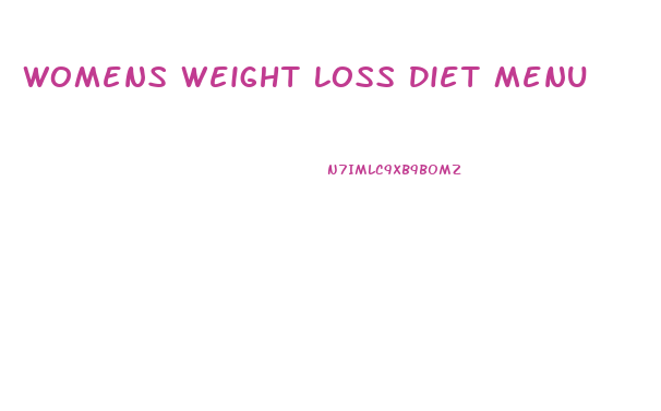 Womens Weight Loss Diet Menu