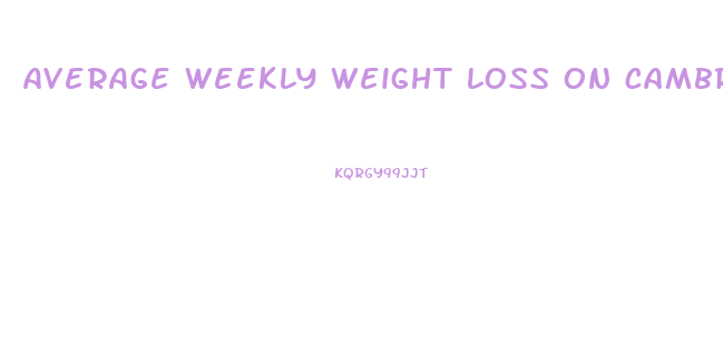 average weekly weight loss on cambridge diet