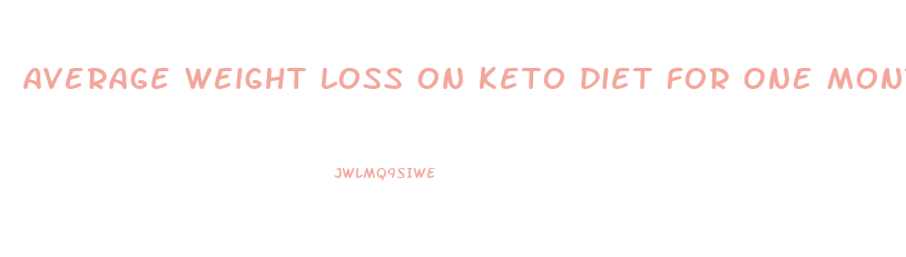 average weight loss on keto diet for one month