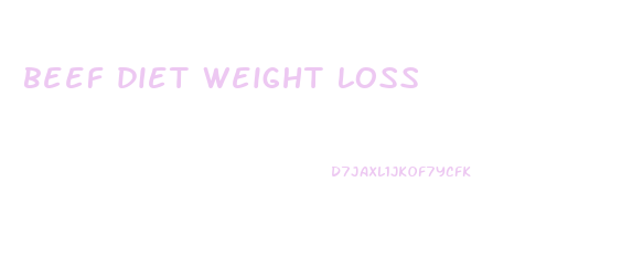 beef diet weight loss