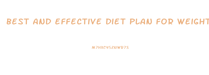 best and effective diet plan for weight loss